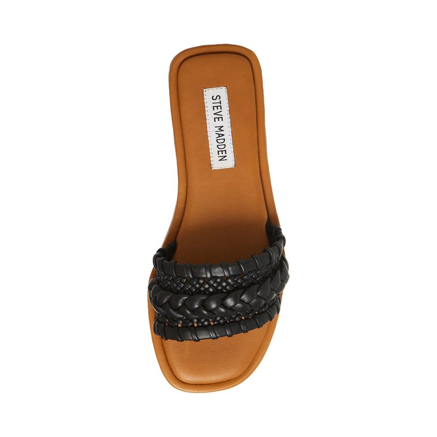 Sandalias de Diapositivas Steve Madden Genevie Mujer Negras | ES UH0246